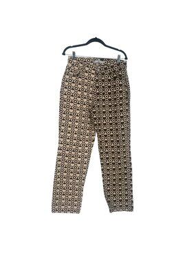 Adika Retro Mod Geometric Pants Large 70s Brown Checkered Straight Leg